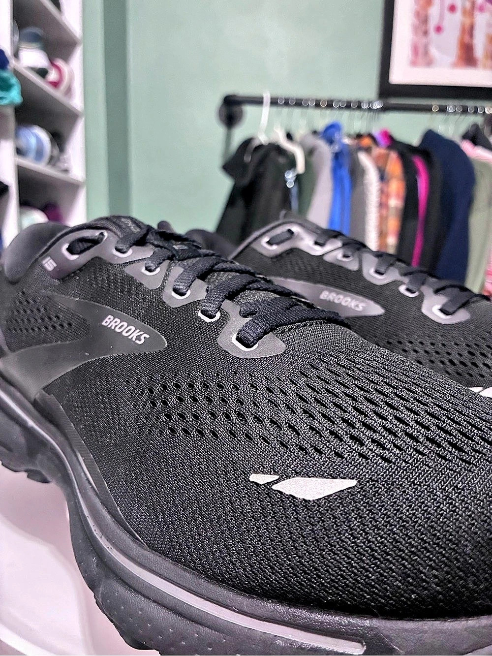 Brooks Ghost 15 Men’s 9.5 Extra Wide 4E Black Running Shoes Sneakers